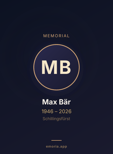 Memorial portrait of Max Bär