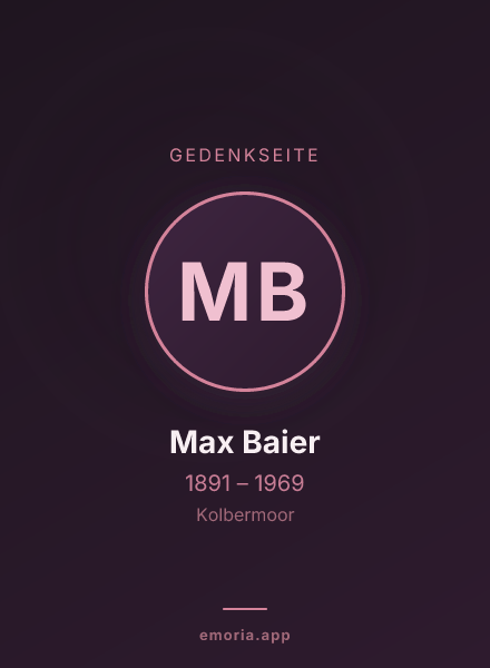 Gedenkportrait von Max Baier