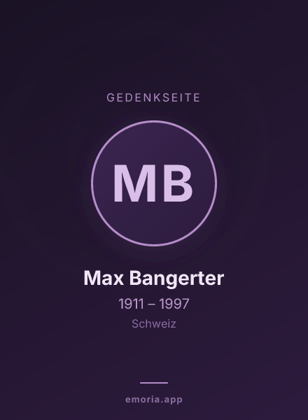 Gedenkportrait von Max Bangerter