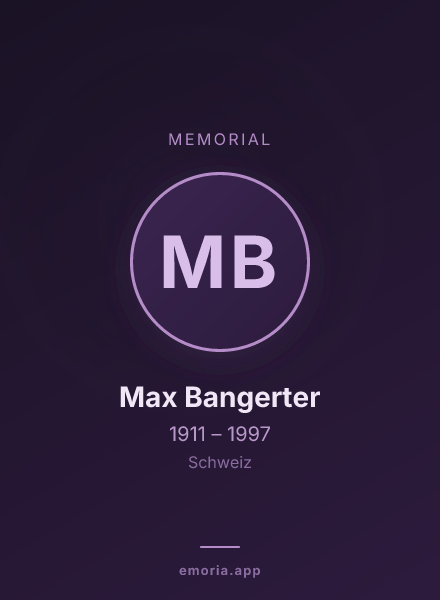 Memorial portrait of Max Bangerter
