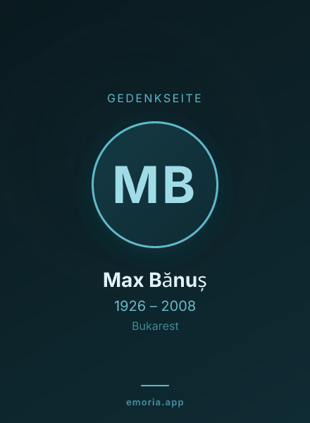 Gedenkportrait von Max Bănuș