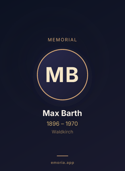 Memorial portrait of Max Barth