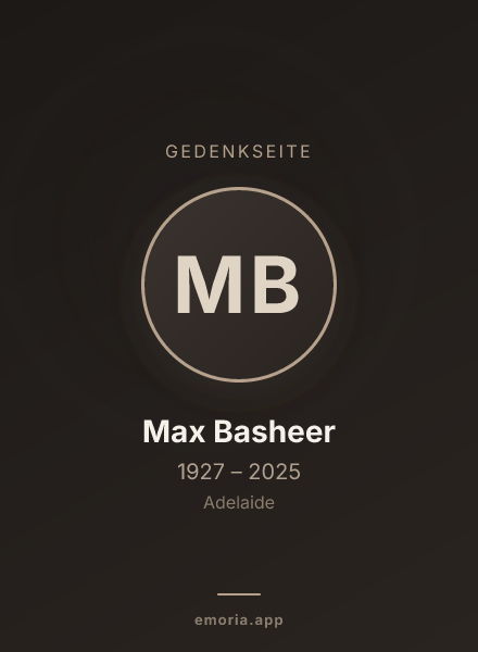 Gedenkportrait von Max Basheer