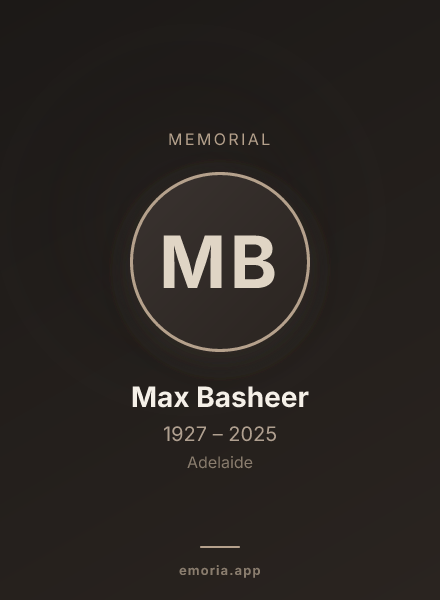 Memorial portrait of Max Basheer