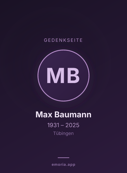 Gedenkportrait von Max Baumann