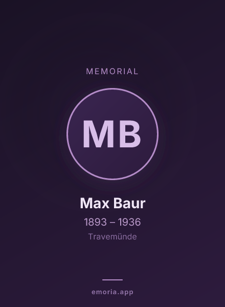 Memorial portrait of Max Baur