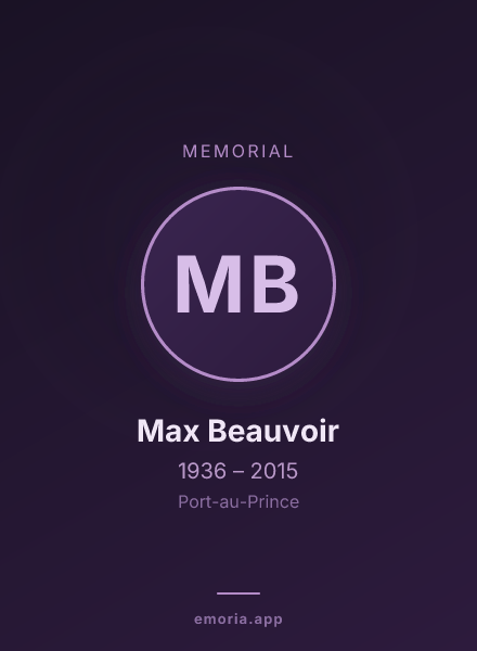 Memorial portrait of Max Beauvoir