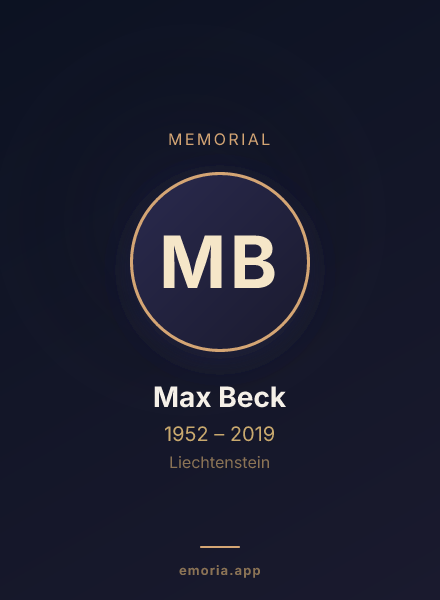 Memorial portrait of Max Beck