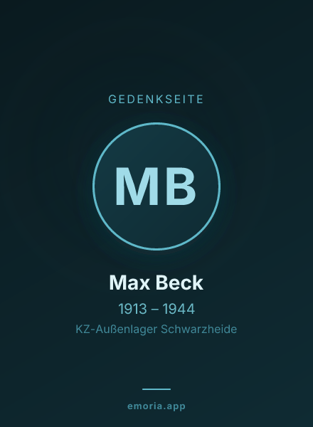 Gedenkportrait von Max Beck