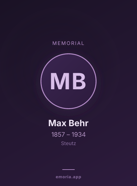 Memorial portrait of Max Behr