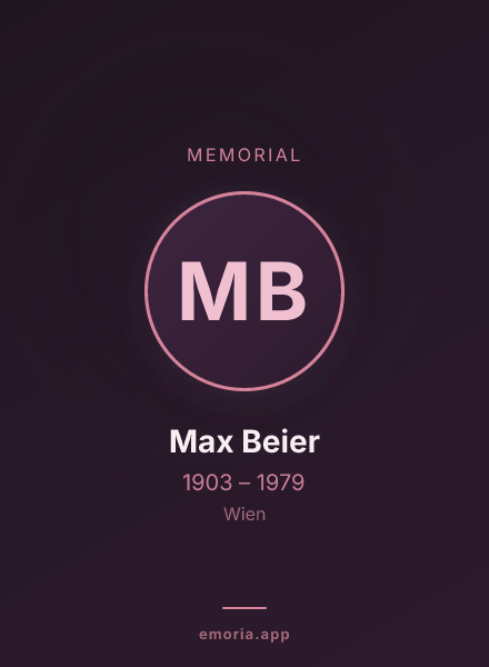 Memorial portrait of Max Beier