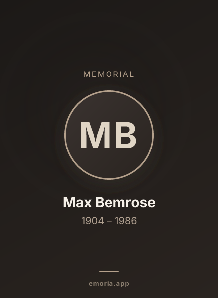 Memorial portrait of Max Bemrose