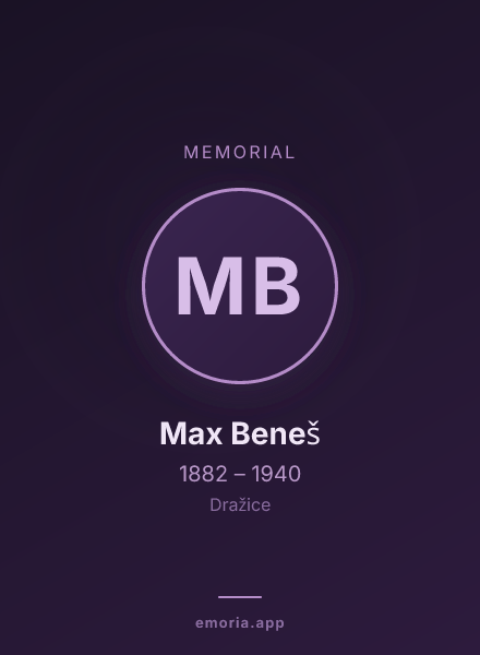 Memorial portrait of Max Beneš