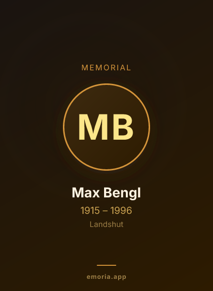 Memorial portrait of Max Bengl