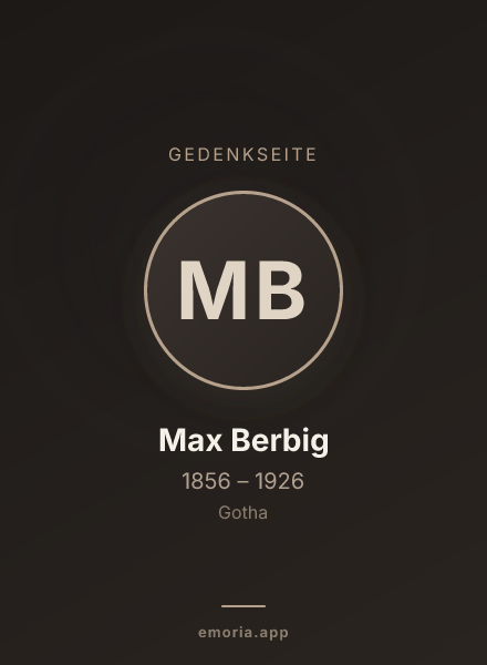 Gedenkportrait von Max Berbig