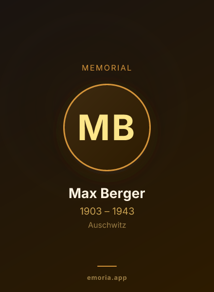 Memorial portrait of Max Berger