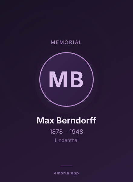 Memorial portrait of Max Berndorff