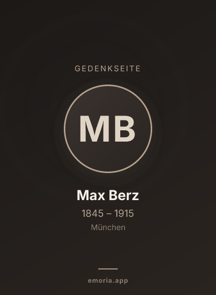 Gedenkportrait von Max Berz