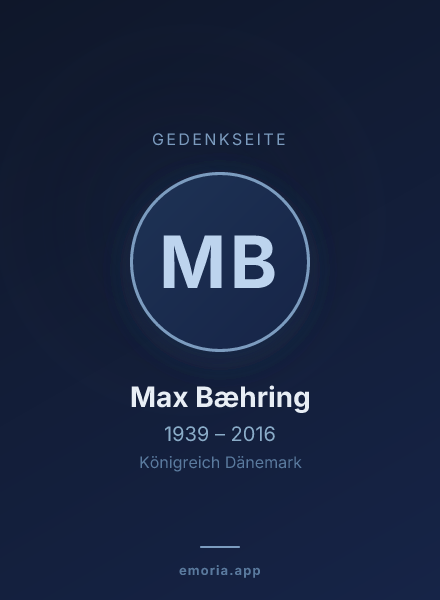 Gedenkportrait von Max Bæhring