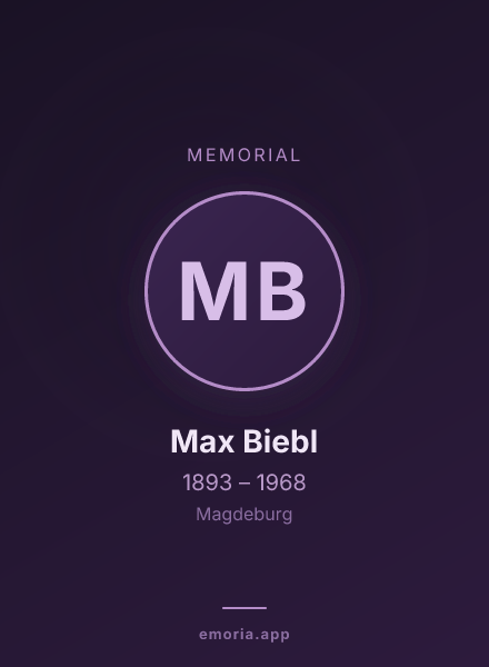 Memorial portrait of Max Biebl