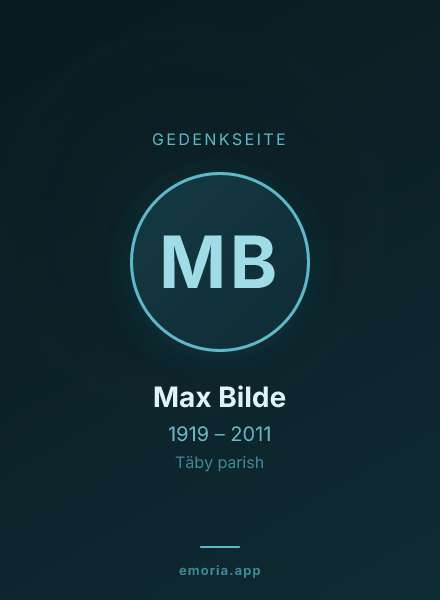 Gedenkportrait von Max Bilde