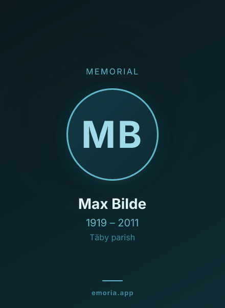 Memorial portrait of Max Bilde