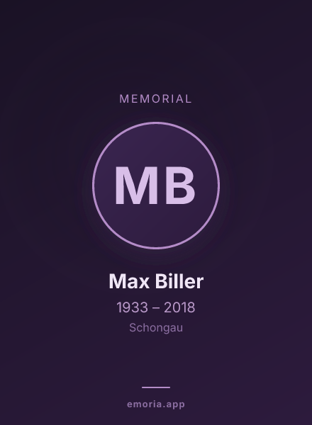 Memorial portrait of Max Biller