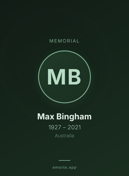 Memorial portrait of Max Bingham