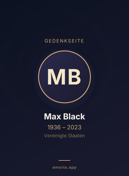 Gedenkportrait von Max Black