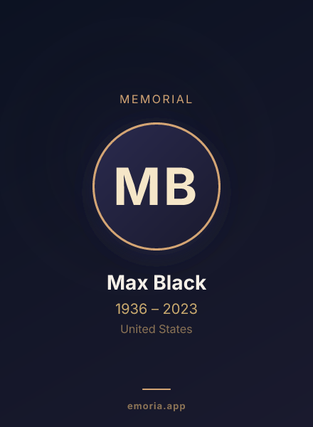 Memorial portrait of Max Black