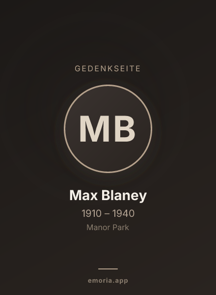 Gedenkportrait von Max Blaney