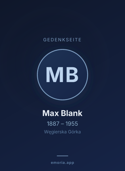 Gedenkportrait von Max Blank