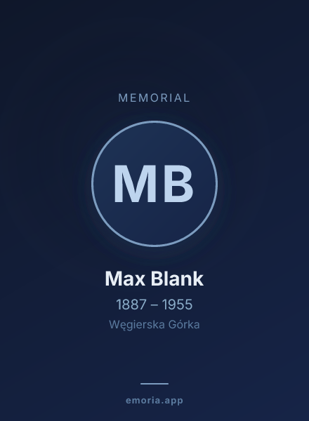 Memorial portrait of Max Blank