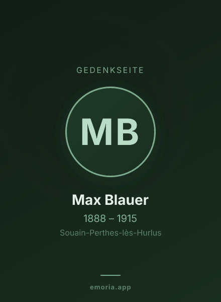 Gedenkportrait von Max Blauer