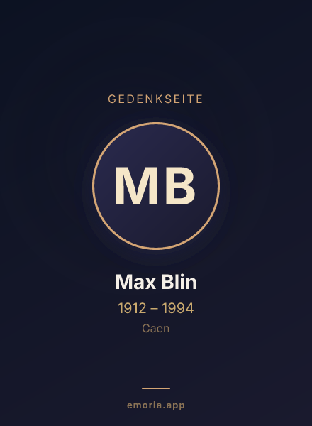 Gedenkportrait von Max Blin