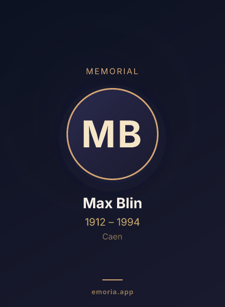 Memorial portrait of Max Blin
