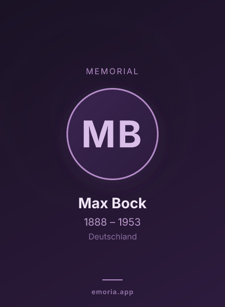 Memorial portrait of Max Bock