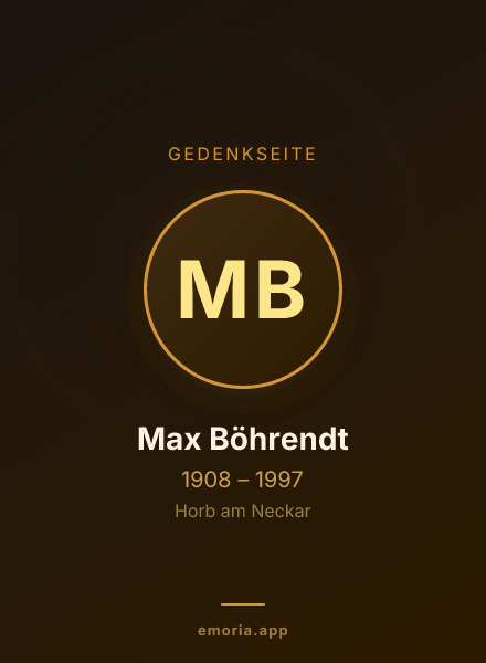 Gedenkportrait von Max Böhrendt