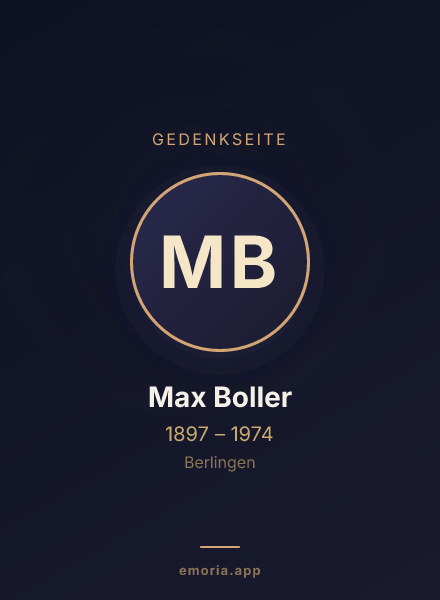 Gedenkportrait von Max Boller
