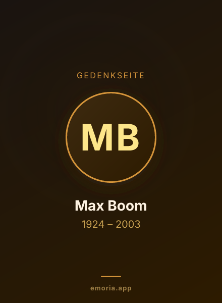 Gedenkportrait von Max Boom