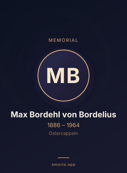 Memorial portrait of Max Bordehl von Bordelius