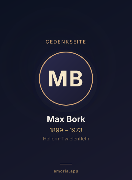 Gedenkportrait von Max Bork