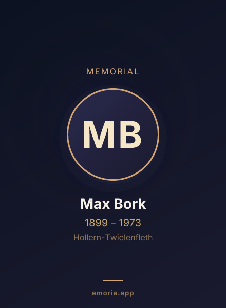 Memorial portrait of Max Bork