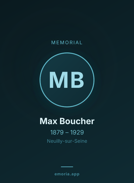 Memorial portrait of Max Boucher