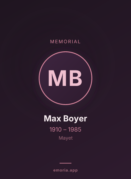 Memorial portrait of Max Boyer