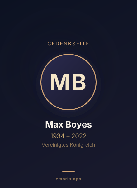 Gedenkportrait von Max Boyes