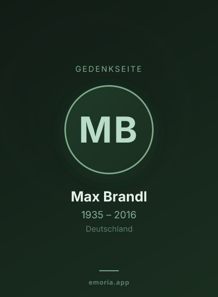 Gedenkportrait von Max Brandl
