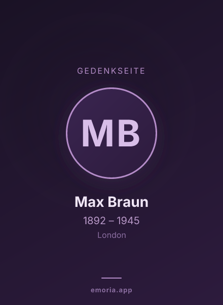 Gedenkportrait von Max Braun