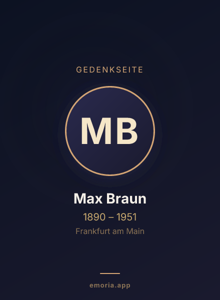Gedenkportrait von Max Braun