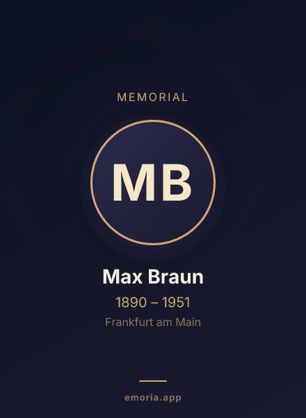 Memorial portrait of Max Braun